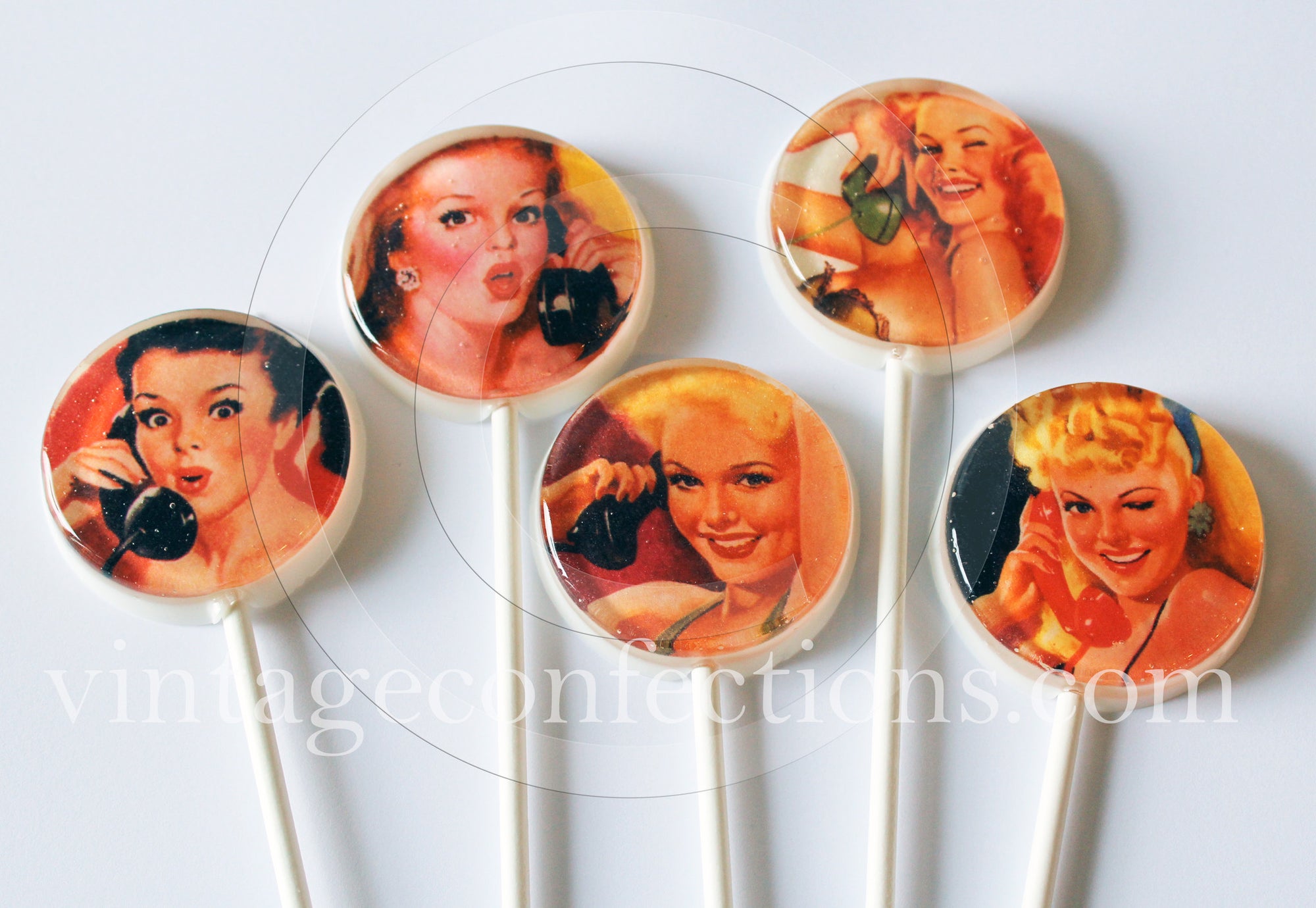Pin Up Girl Lollipops 5-piece set by I Want Candy!