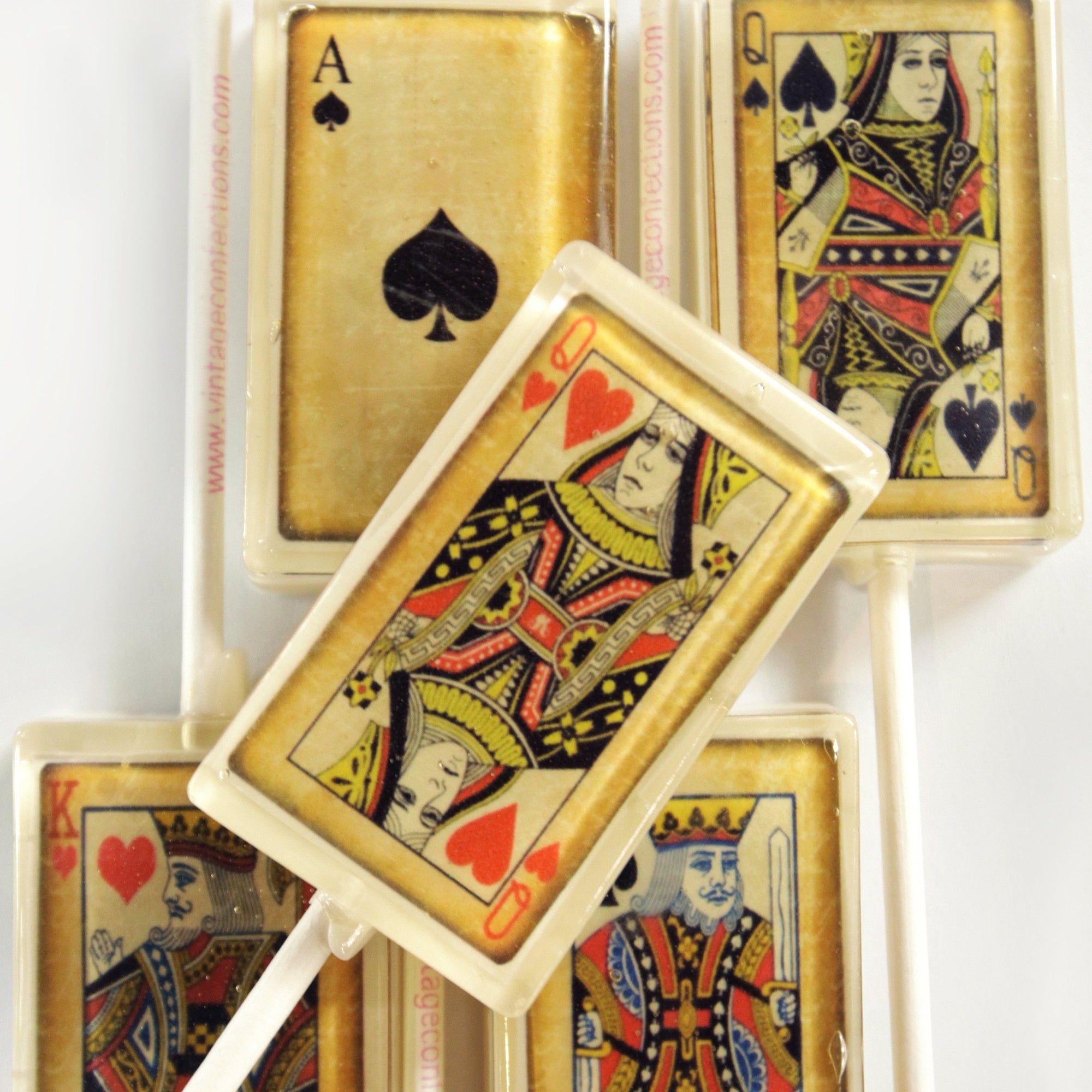Vintage Playing Card Lollipops 5-piece set by I Want Candy!